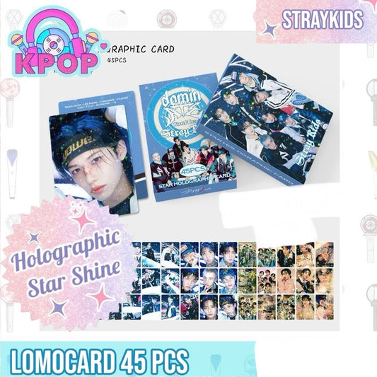 Set 45 Photocards Holographic Shine “Straykids”.