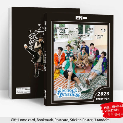 Photobook “ENHYPEN” + 4 PhotoCards + Lámina de Stickers. 40 Páginas 29x21Cms