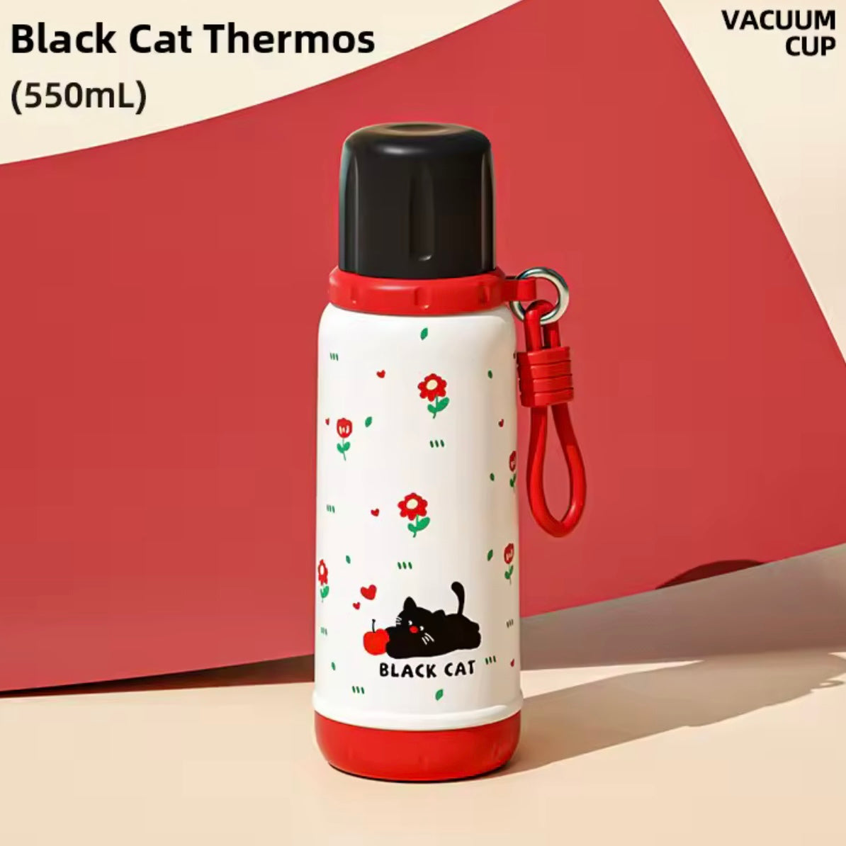 Termo Boquilla y Bombilla “Gatitos”. 550ml