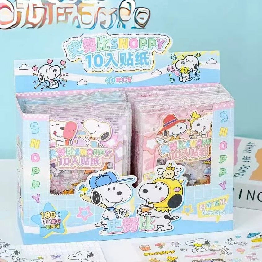 Set 10 Láminas Stickers “Snoopy”
