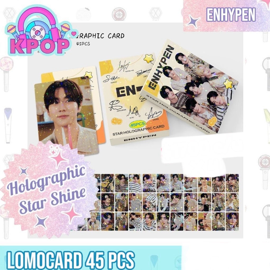Set 45 Photocards Holographic Shine “Enhypen”.