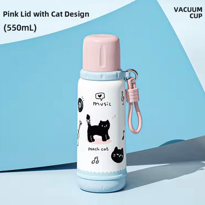 Termo Boquilla y Bombilla “Gatitos”. 550ml