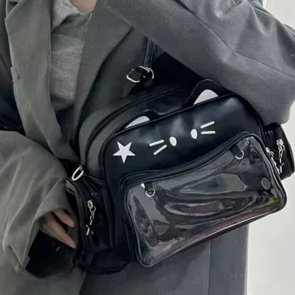 Mochila- Bolso “Gatito”. Material Cuerina 33x24x12cms