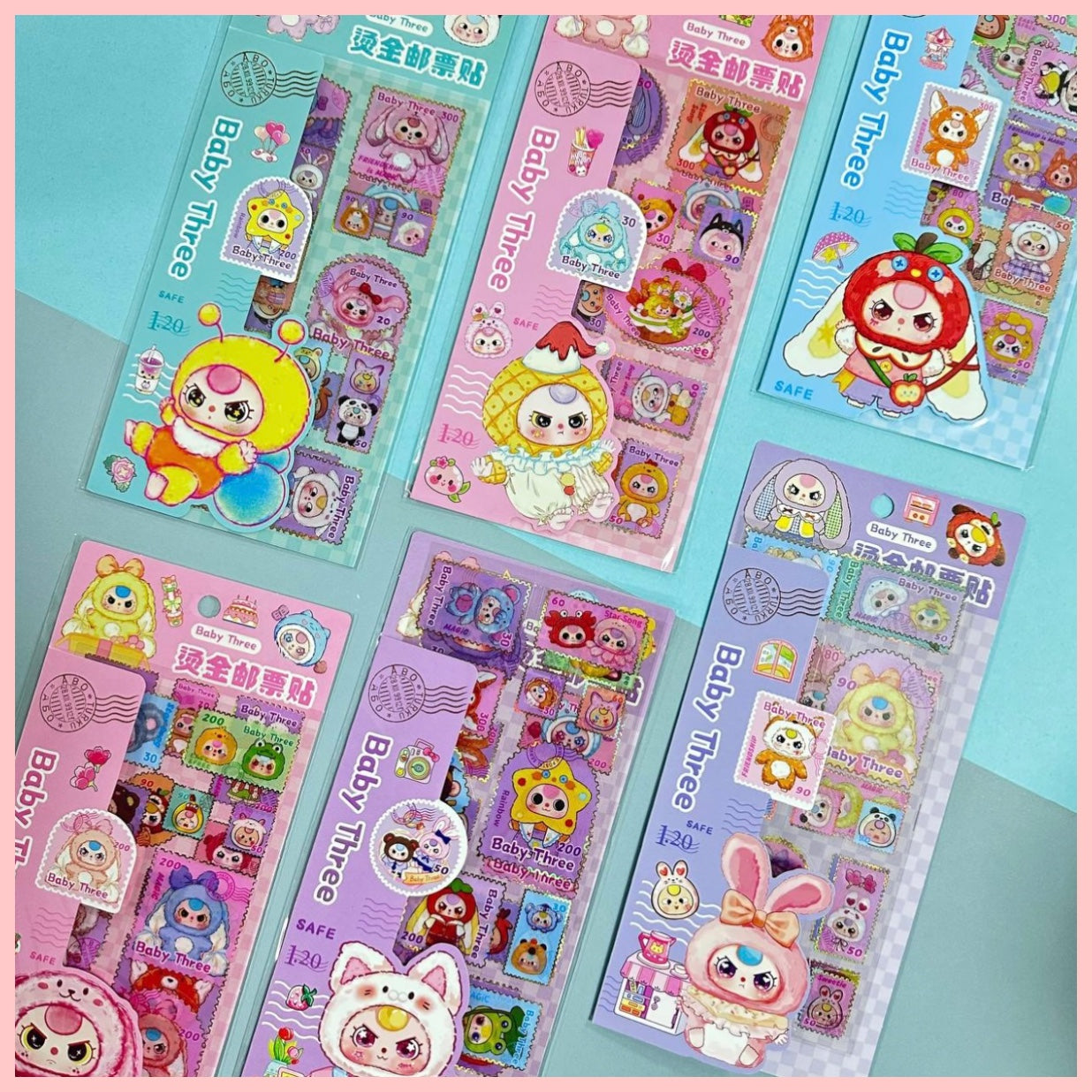 Set 2 Láminas de Stickers “Baby Three”