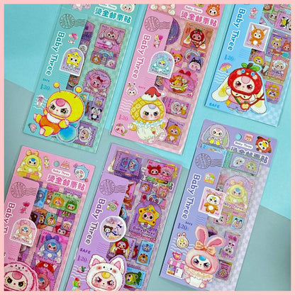 Set 2 Láminas de Stickers “Baby Three”