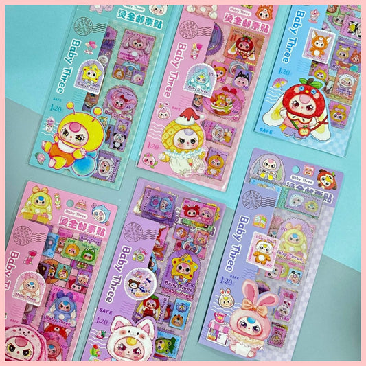 Set 2 Láminas de Stickers “Baby Three”