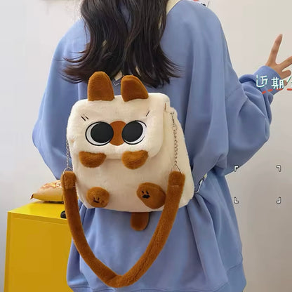 Mochila o Bolso Felpudo “Gatito”. 25x20x10cms