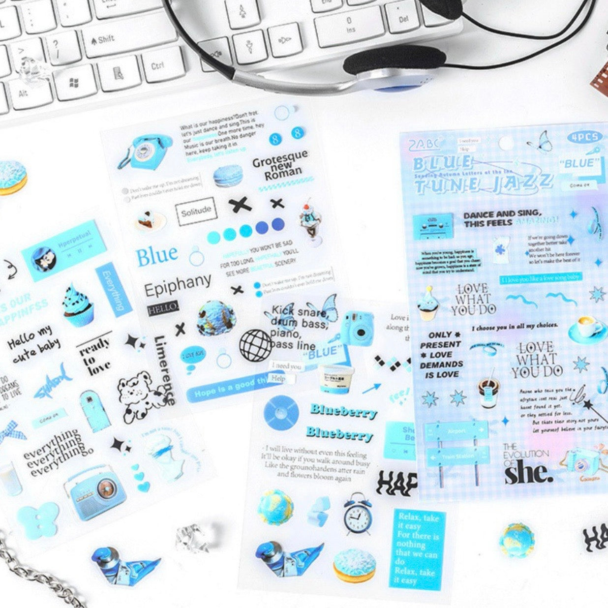 Set 4 láminas de Sticker “Aesthetic”