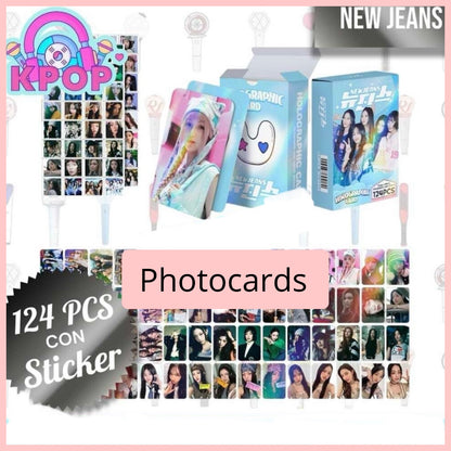 Set 124 PCS “NJZ New Jeans”. 64 Photocards + 60 Mini Stickers.