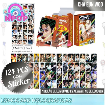 Set 124 PCS “Cha Eun Woo”. 64 Photocards + 60 Mini Stickers.