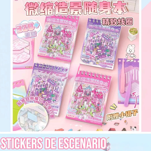 Mini Libreta de Sticker para Armar Escenarios + Pinza “Animalitos”