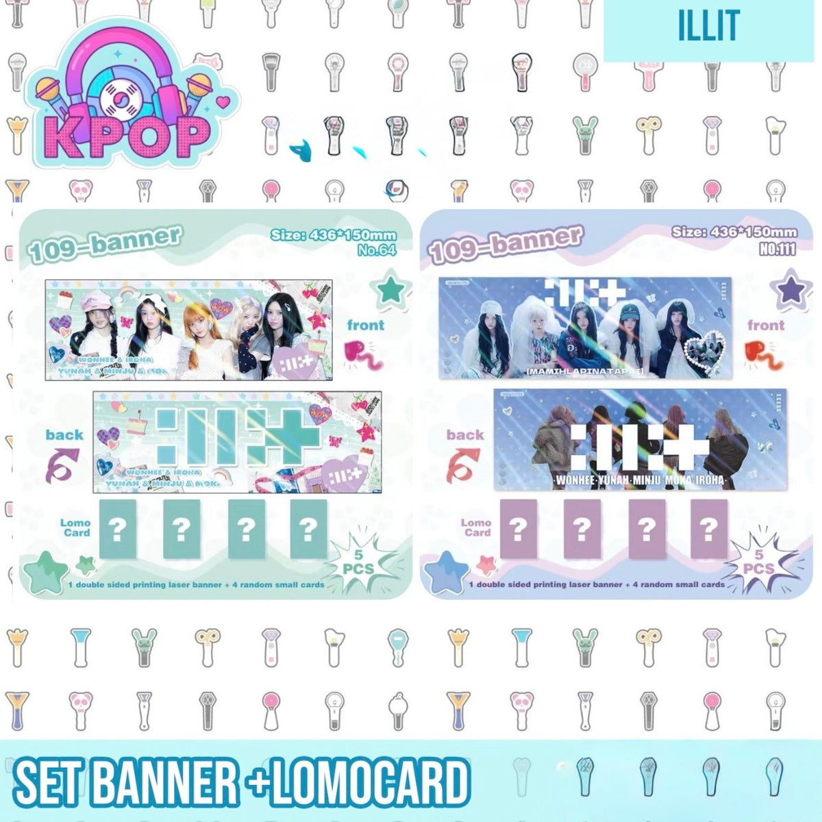 Banner + 4 Photocards “ILLIT”.