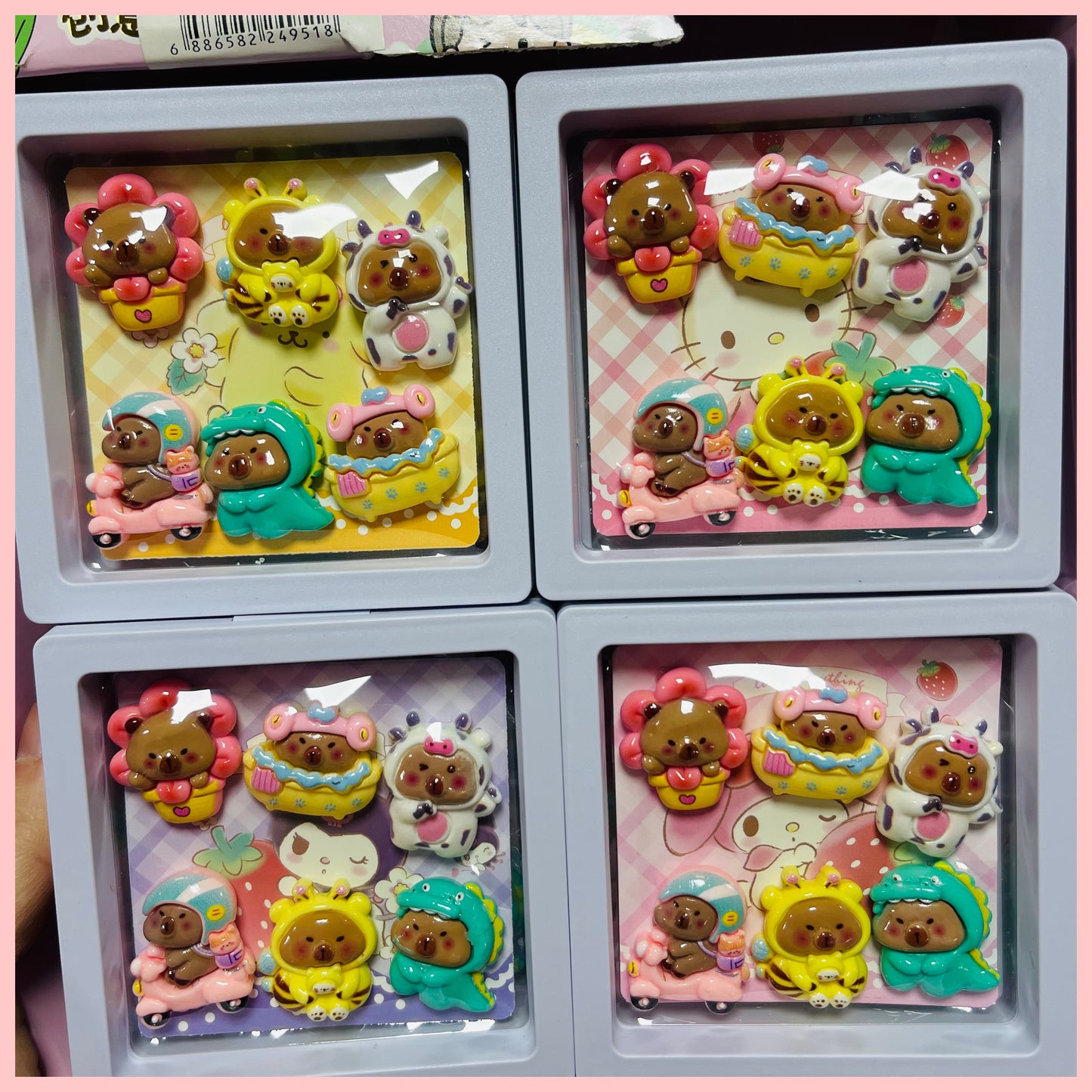 Set 6 Stickers 3D “Capybara #1”