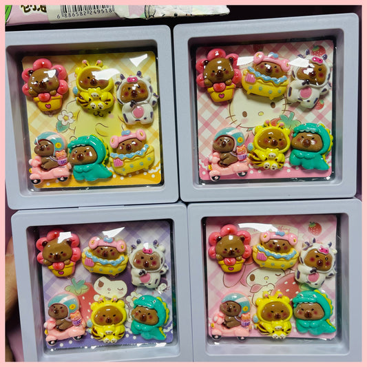 Set 6 Stickers 3D “Capybara #1”
