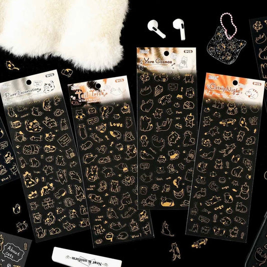 Sticker Dorado “Gatitos”