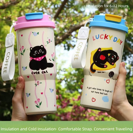 Termo con Bombilla “Gatito”. 600ml