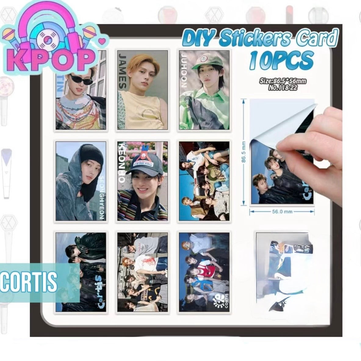 Set 10 Photocards Stickers. Distintos Grupos
