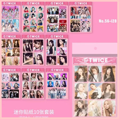Set 10 Láminas de stickers “Twice”. 15x11Cms