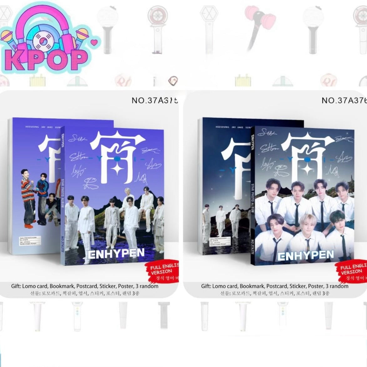 Photobook “ENHYPEN” + 4 PhotoCards + Lámina de Stickers. 40 Páginas 29x21Cms