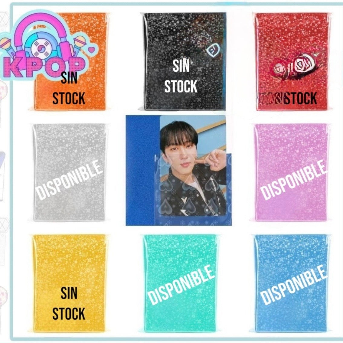 Set Sleeves Colores Holograficos para Photocards.