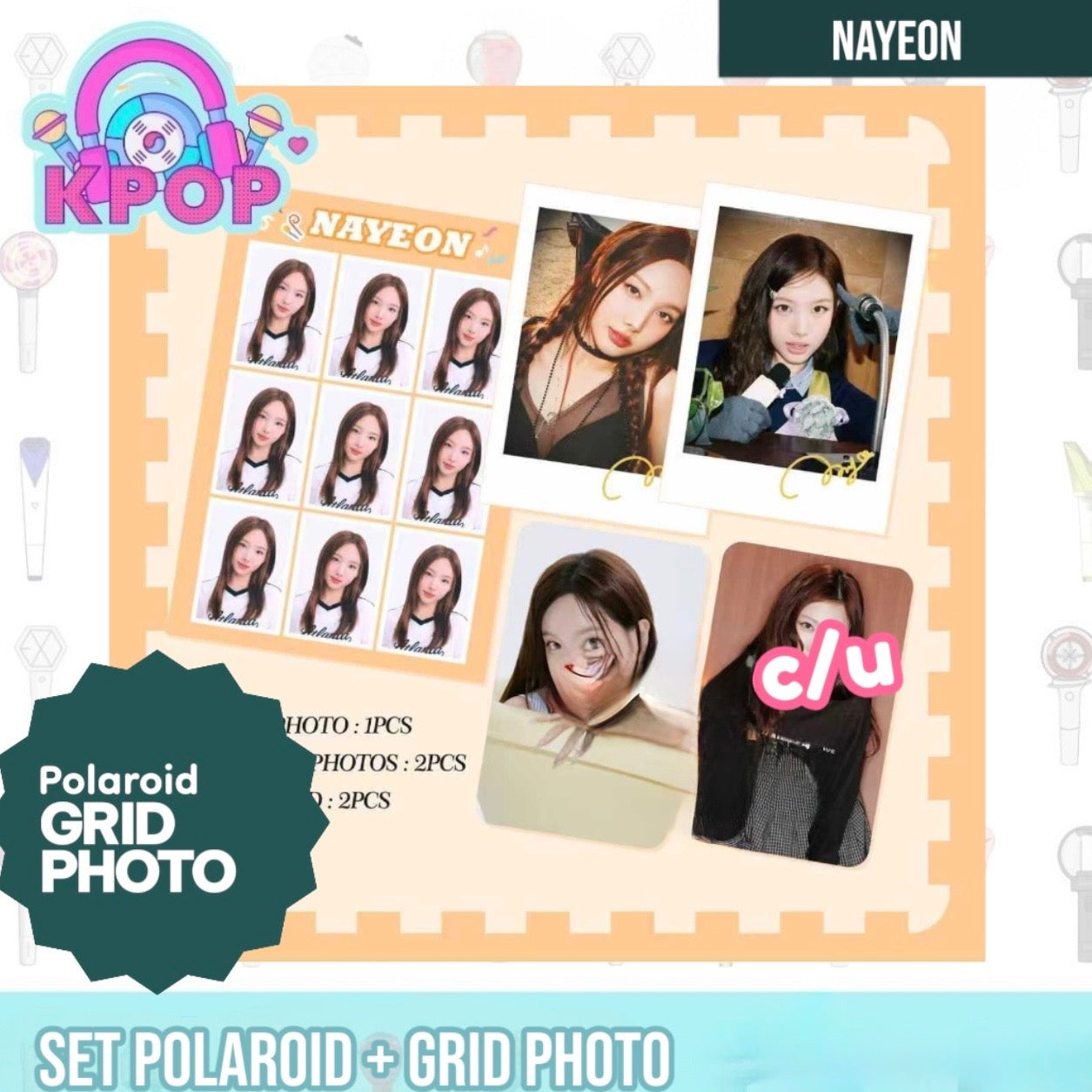Set Polaroid + Grid Photo “Twice Nayeon”