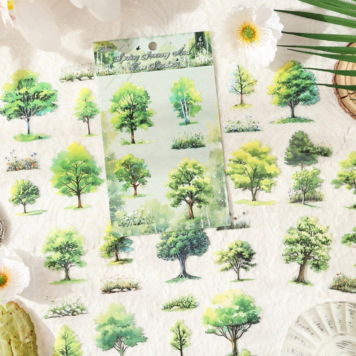 Set 6 Láminas de Stickers “Árboles 4 Estaciones”