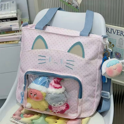 Bolso + 3 Chapitas “Gatito”. 35x34x8cms