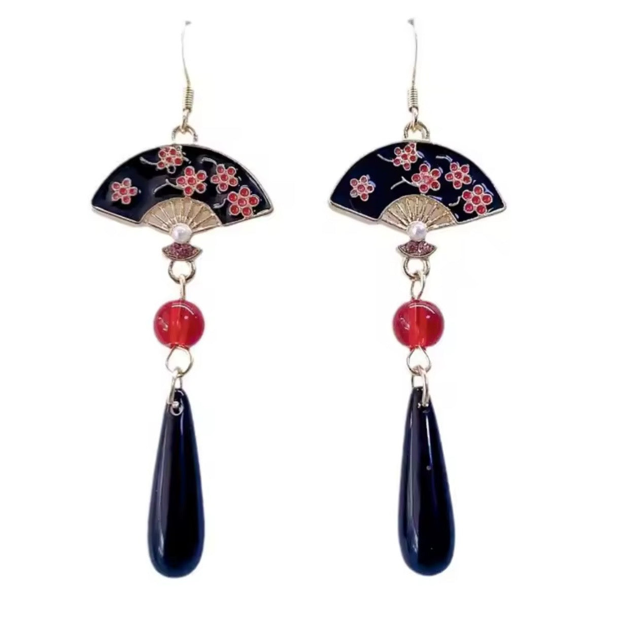 Aros “Abanicos Negros”