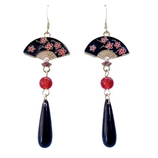 Aros “Abanicos Negros”