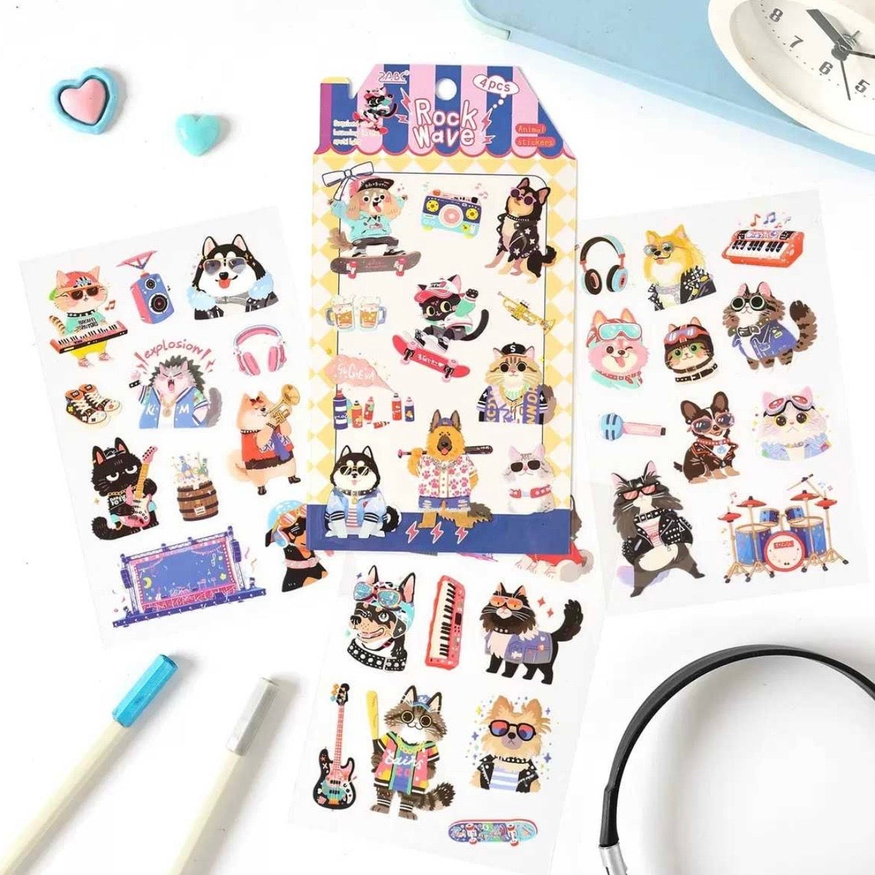 Set 4 Láminas de Stickers “Animalitos”