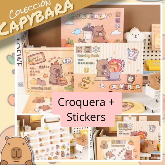 Croquera + Stickers “Capybara”. 29x21cms