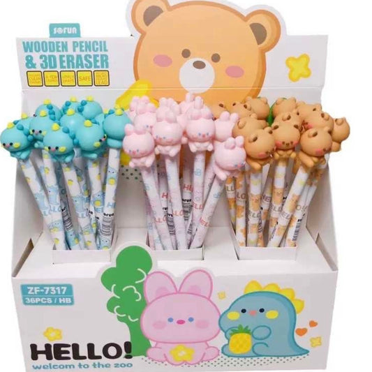 Lápiz Mina + Goma “Animalitos”