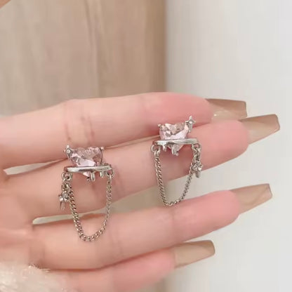 Aros “Corazón Rosado”