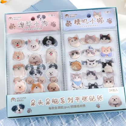 Set 3 Láminas de Stickers “Perros y Gatos”.
