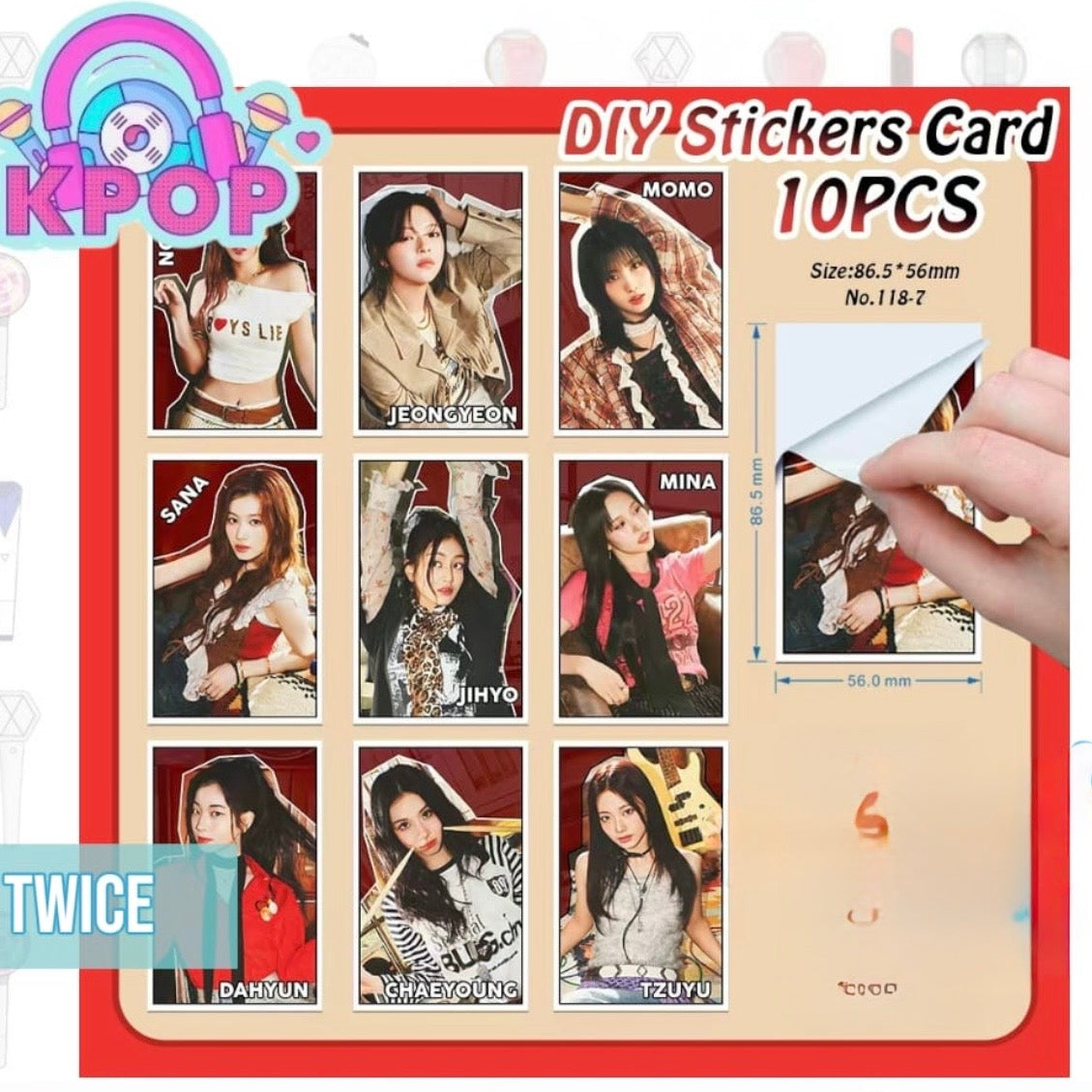 Set 10 Photocards Stickers. Distintos Grupos