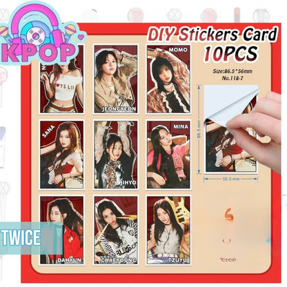 Set 10 Photocards Stickers. Distintos Grupos