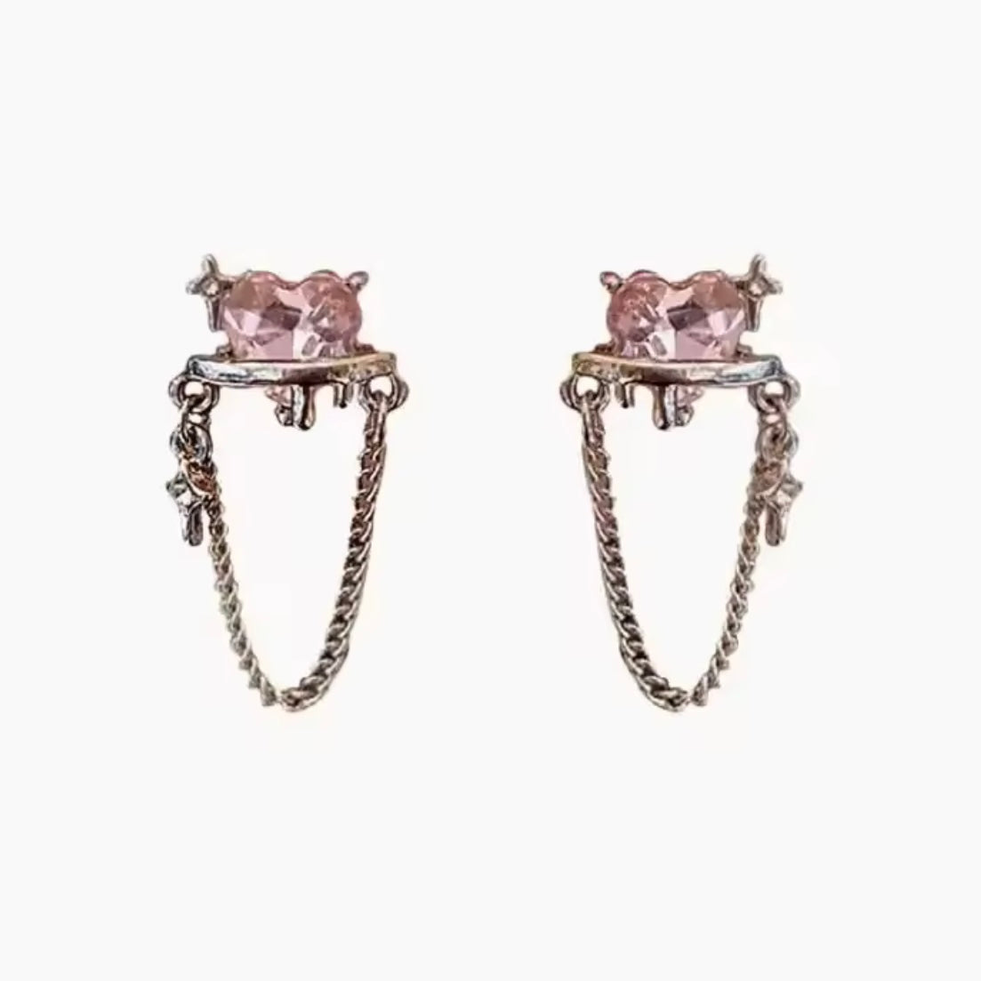 Aros “Corazón Rosado”