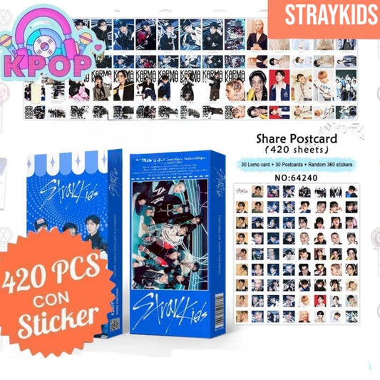 Set 420 PCS “Straykids”. 30 Photocards + 30 LomoCards + 360 Stickers