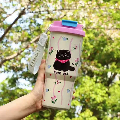 Termo con Bombilla “Gatito”. 600ml