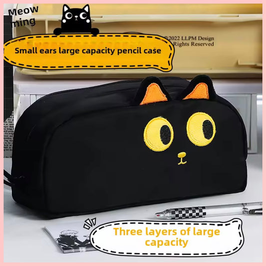 Estuche Multi-Bolsillos “Gatito Negro”. 22x11x9cms