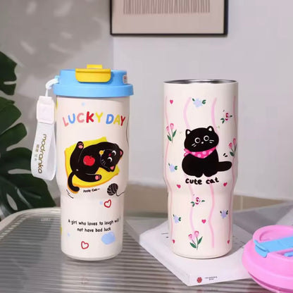 Termo con Bombilla “Gatito”. 600ml