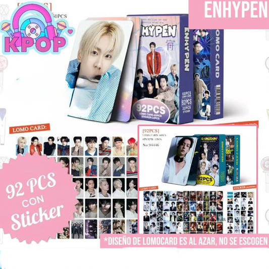Set 92 PCS “ENHYPEN”. 60 Photocards + 32 Mini Stickers.