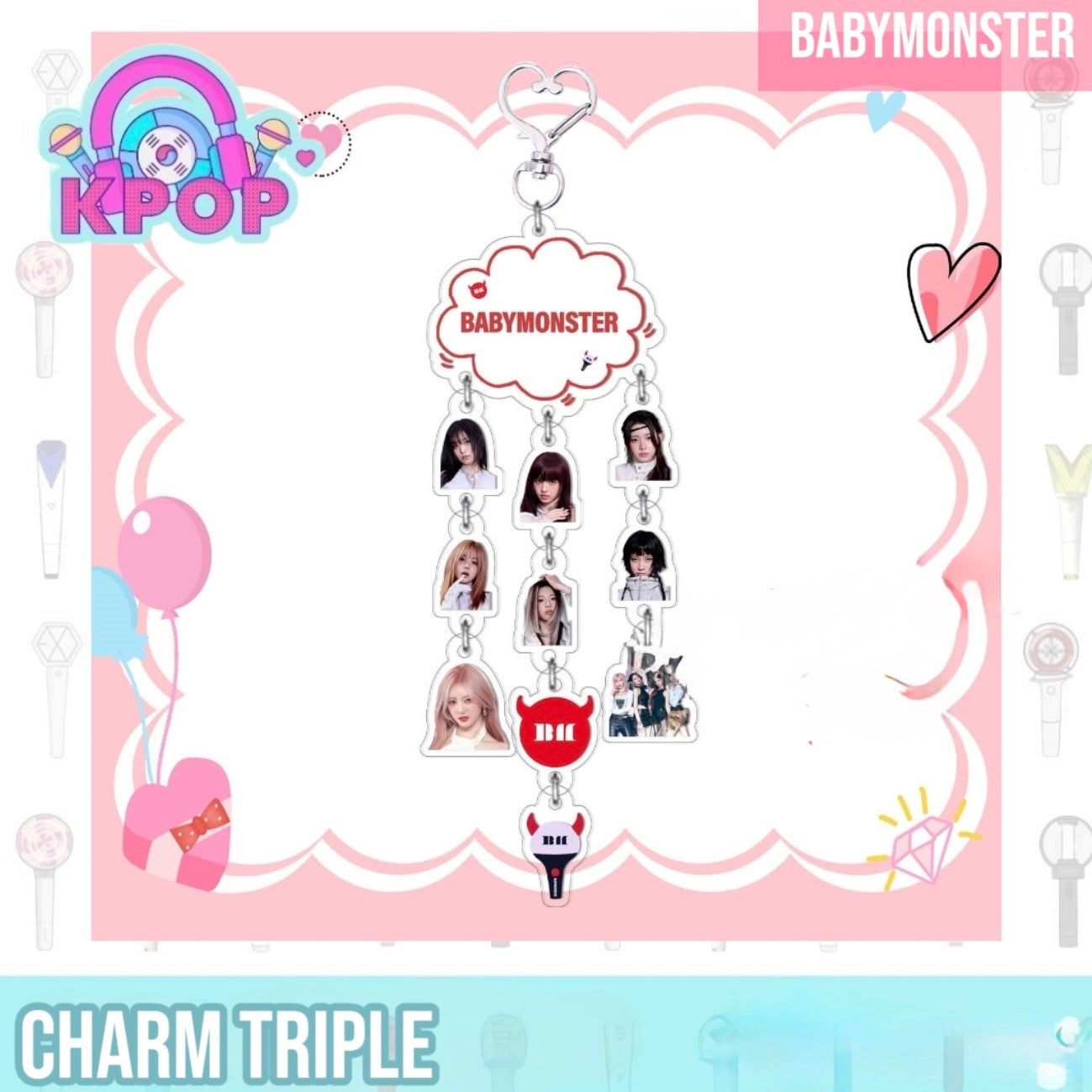 Llavero acrílico Triple “BabyMonster”