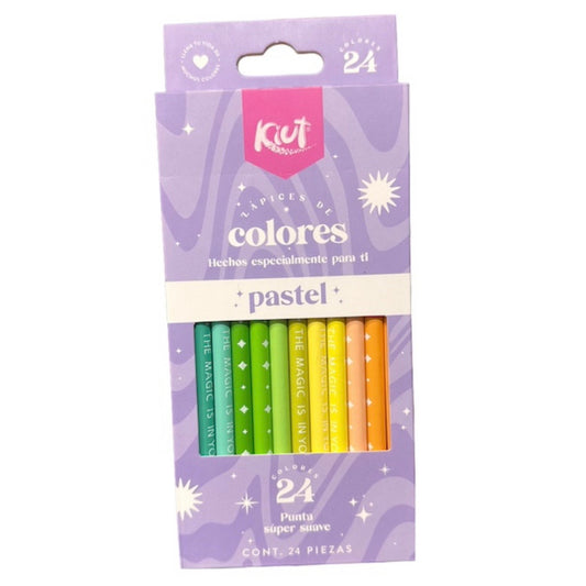 Set 24 lápices tonos Pastel