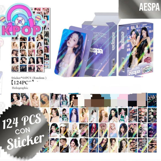 Set 124 PCS “Aespa”. 64 Photocards + 60 Mini Stickers.