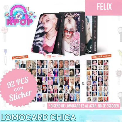 Set 92 PCS “Felix Straykids”. 60 Photocards + 32 Mini Stickers.