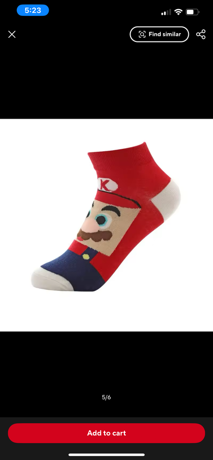 Calcetín “Mario Bross”. Talla Standard 35-41