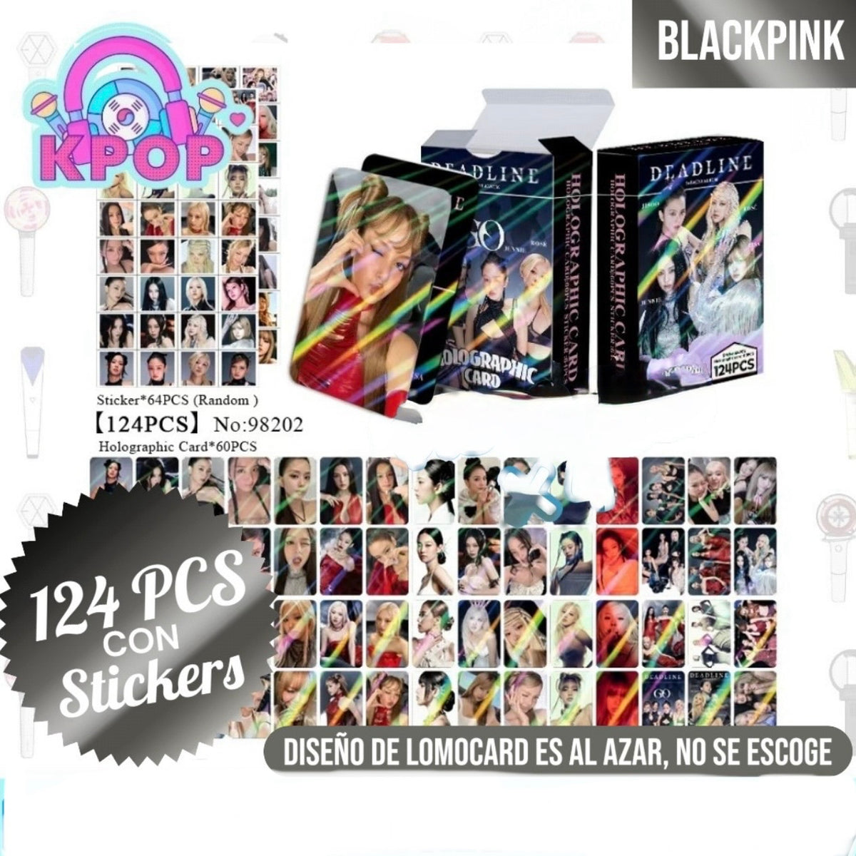 Set 124 PCS “BlackPink”. 64 Photocards + 60 Mini Stickers.