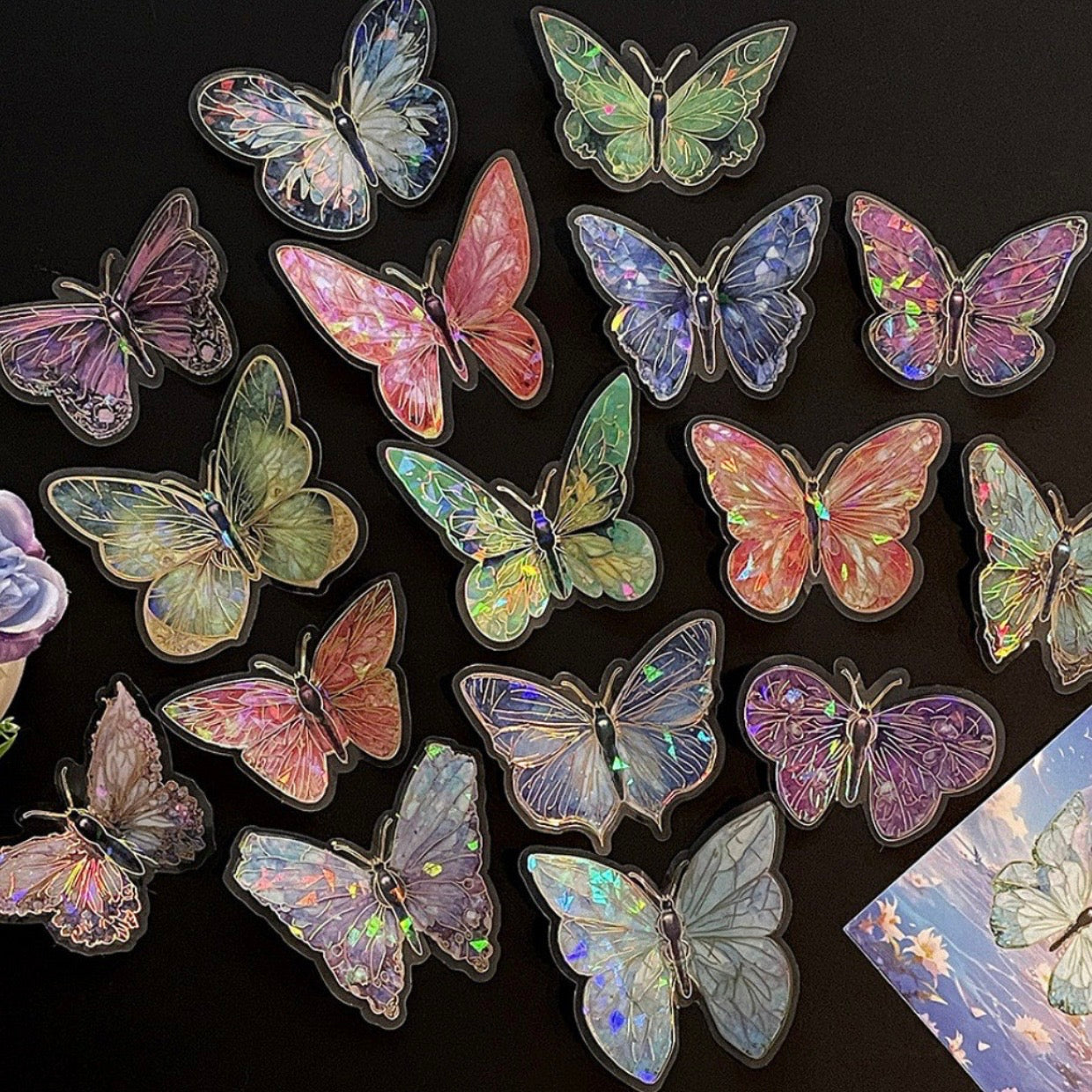 Set 10 Stickers “Mariposas Holograficas”