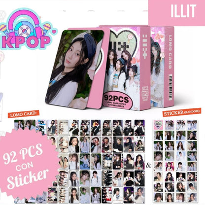 Set 92 PCS “ILLIT”. 60 Photocards + 32 Mini Stickers.